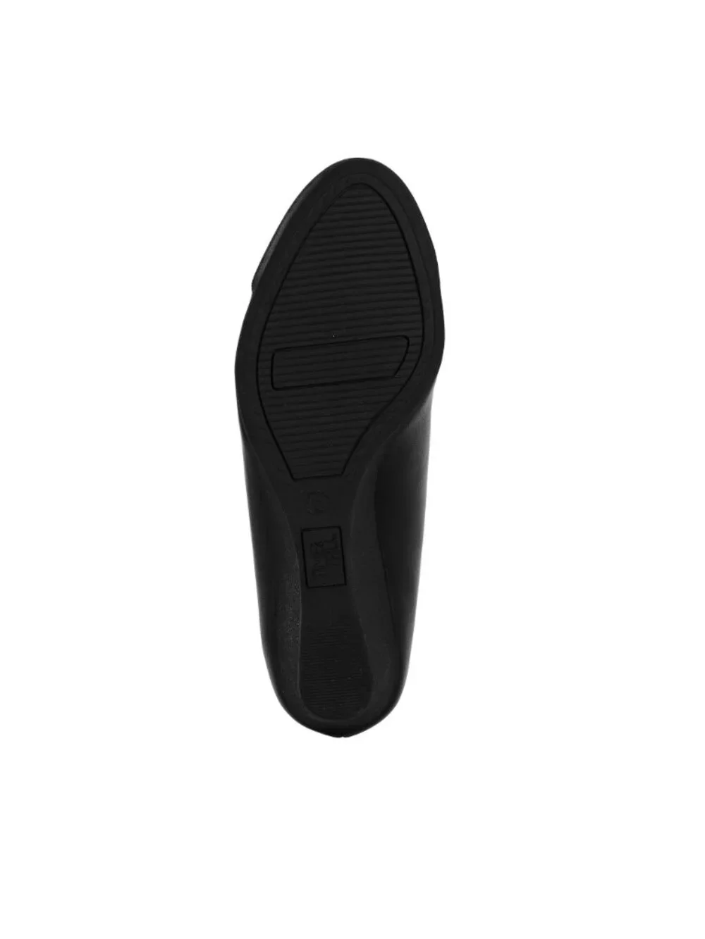 Time & Tru Size 11 Wedge Heels Faux Leather Memory Foam Glossy Toe Cap Black